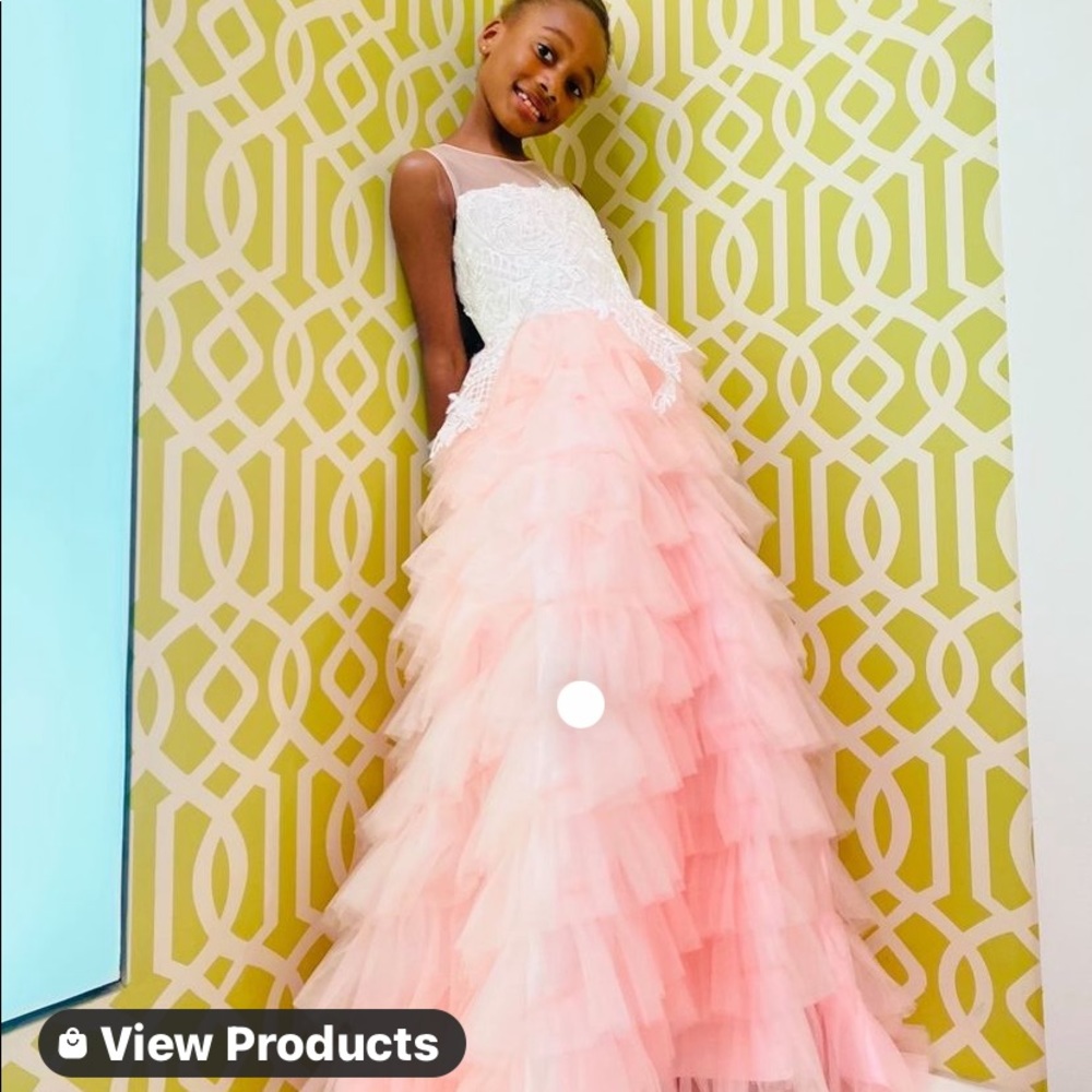 Tulle and Ruffle Gown for Girls
